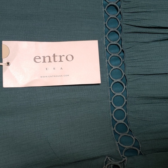 NWT Boho Tiered Hippie Dress Deep Green - Picture 7 of 9